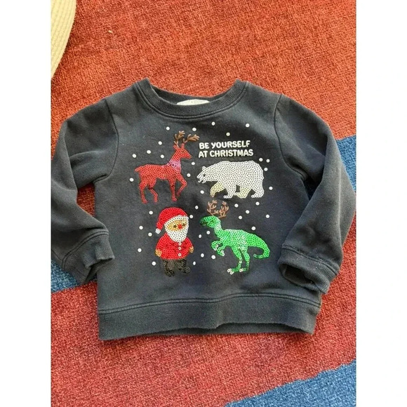 Be Yourself Dino Christmas Sweatshirt - 3T‎ - Picture 1 of 4